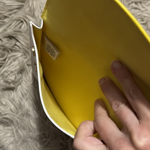 Anthropologie Tech Pouch-Snap Top Organizer-Yellow/White-GUC-A Few Marks - Picture 14 of 16